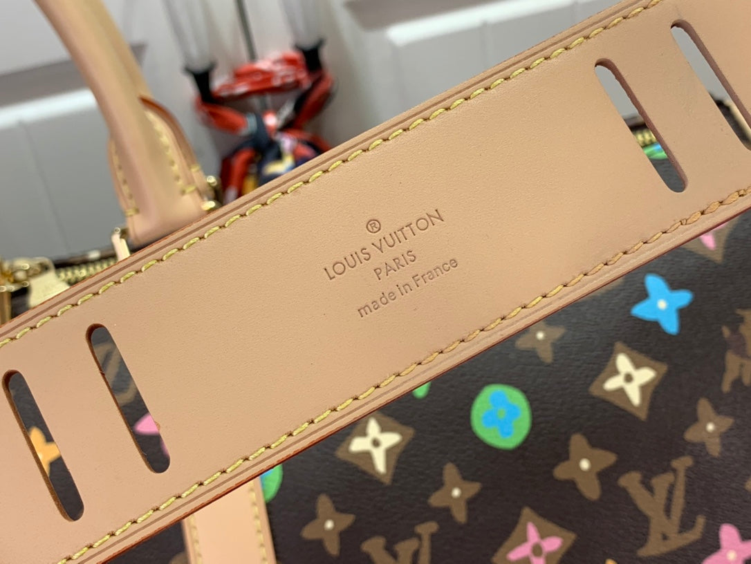 ＬＳ ＶＴＴＯＮ x YAYOI KUSAMA KEEPALL BANDOULIÈRE 45 BROWN