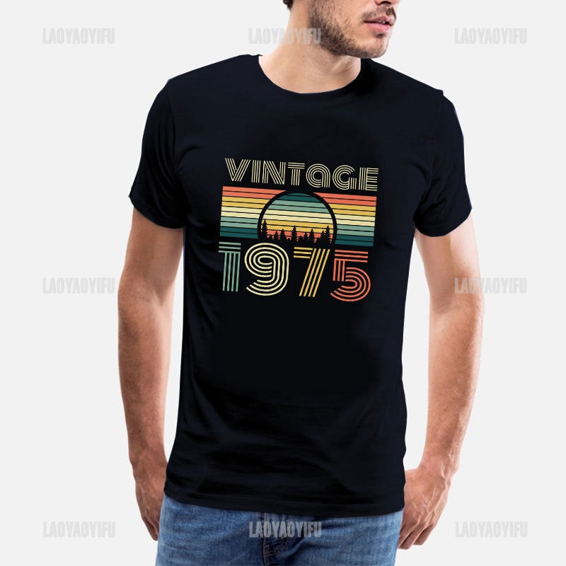 Vintage 1975 Limited Edition Men T Shirts Retro Classic