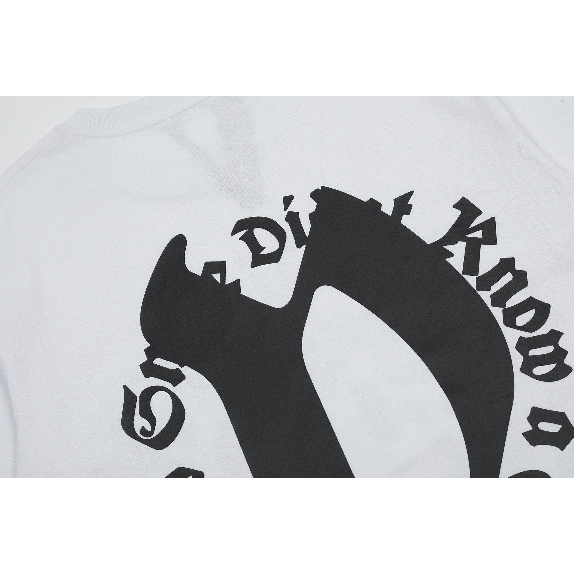 Vlone T Shirt Spring Summer Smiley Letter Pattern Crew Neck