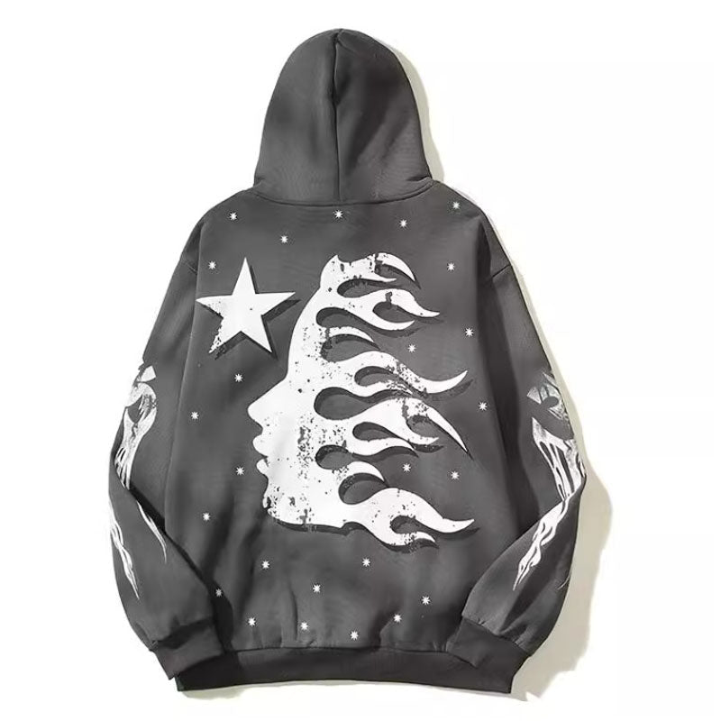 Hellstar Hoodie Loose Retro Distressed Words