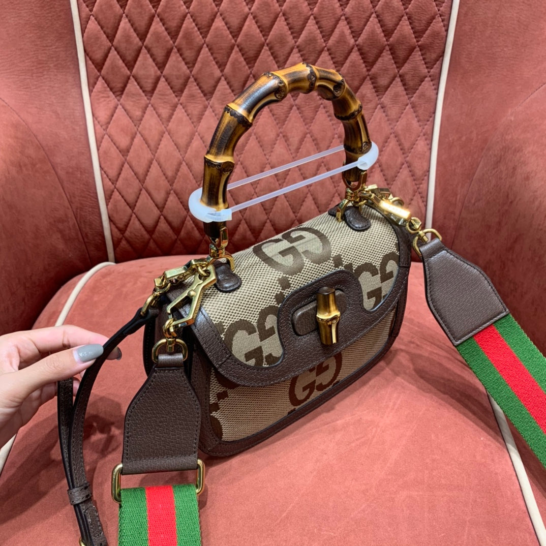 ＧＣＣＩBAMBOO 1947 JUMBO GG SMALL TOP HANDLE BAG