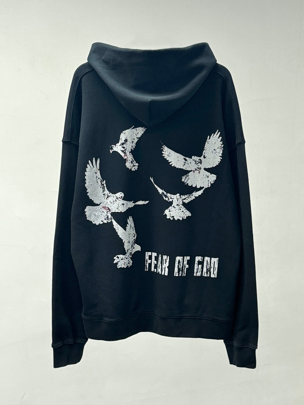 Kanye West Sunday Service Hoodie Fog Vintage Distressed Eagle Printed Hoodie