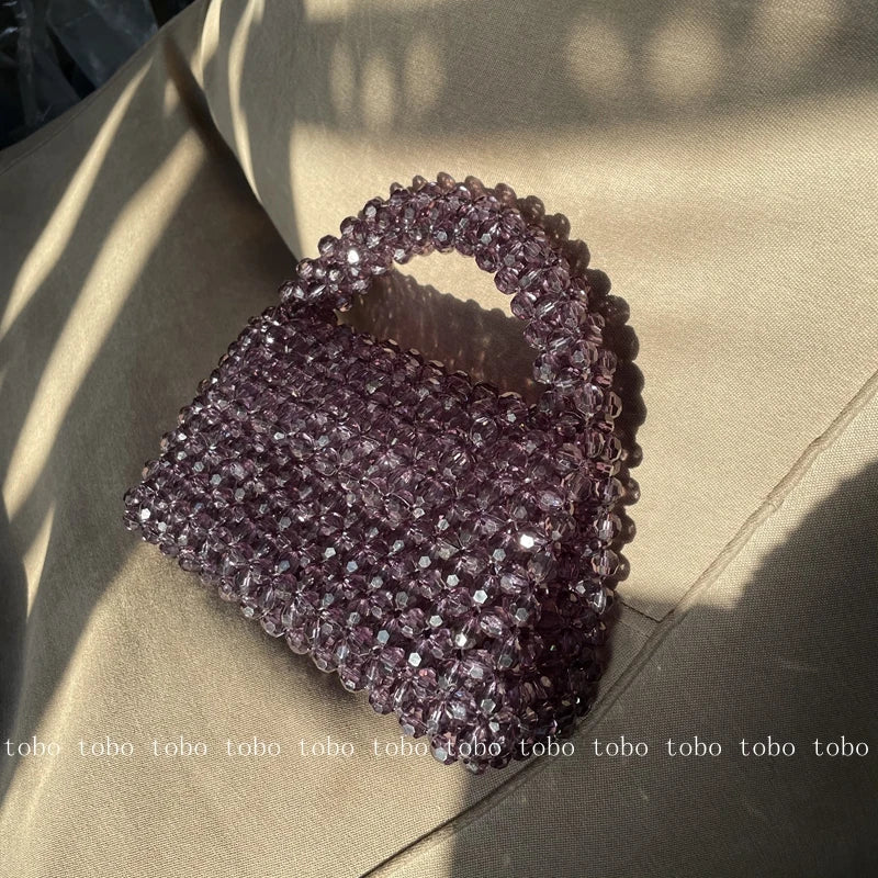 Luxury Fashionable Handcrafted Green Beaded Purse