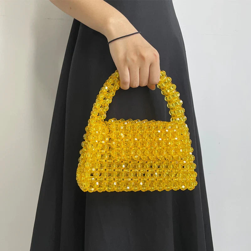 Luxury Fashionable Handcrafted Green Beaded Purse