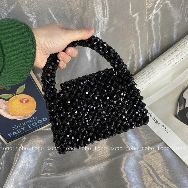 Luxury Fashionable Handcrafted Green Beaded Purse