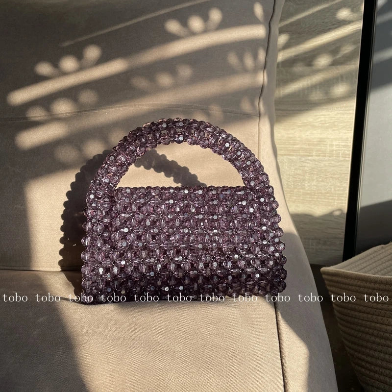 Luxury Fashionable Handcrafted Green Beaded Purse