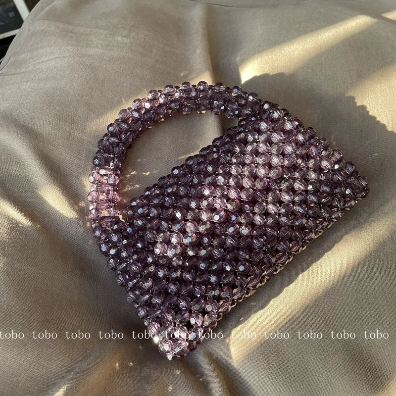 Luxury Fashionable Handcrafted Green Beaded Purse