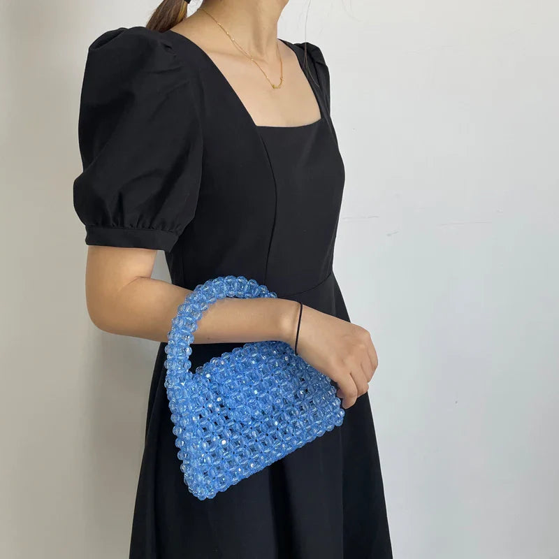 Luxury Fashionable Handcrafted Green Beaded Purse