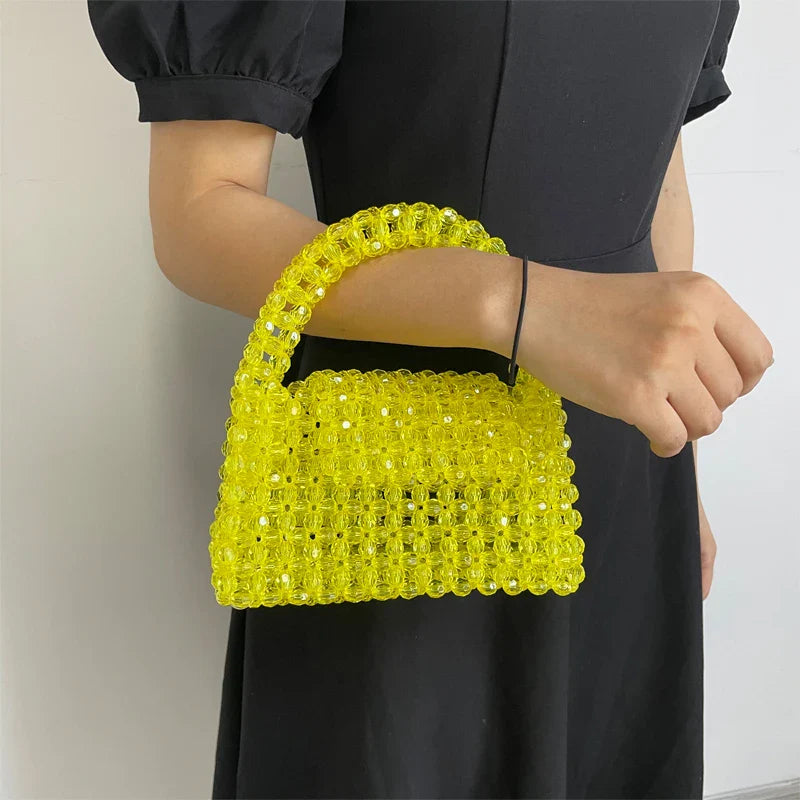 Luxury Fashionable Handcrafted Green Beaded Purse
