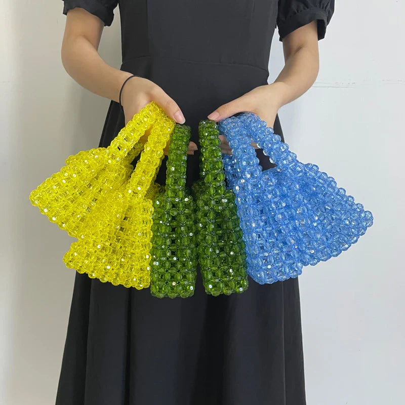Luxury Fashionable Handcrafted Green Beaded Purse