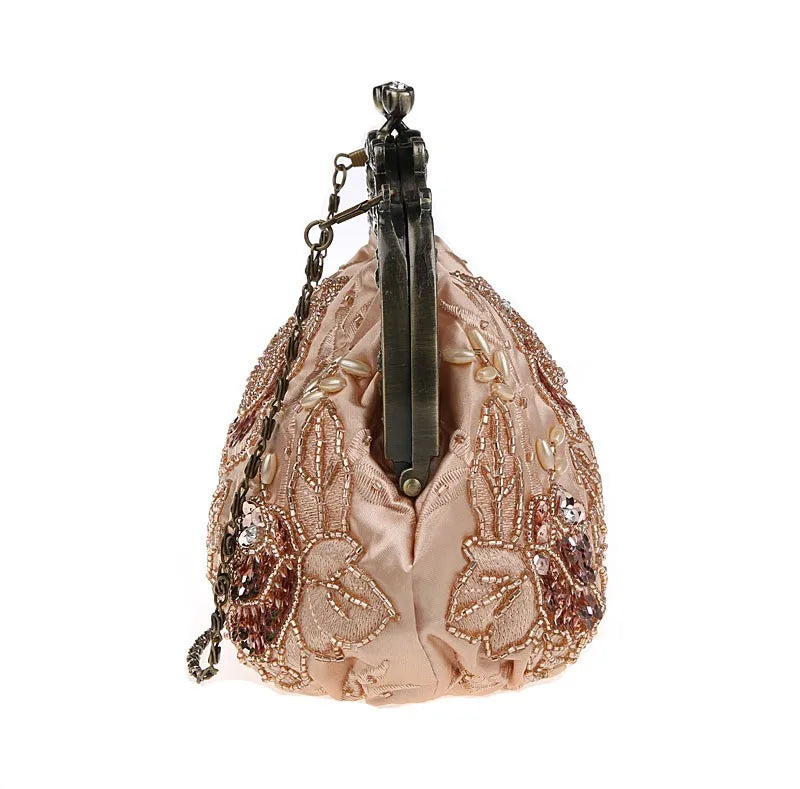 Vintage Beaded Embroidered Evening Handbag