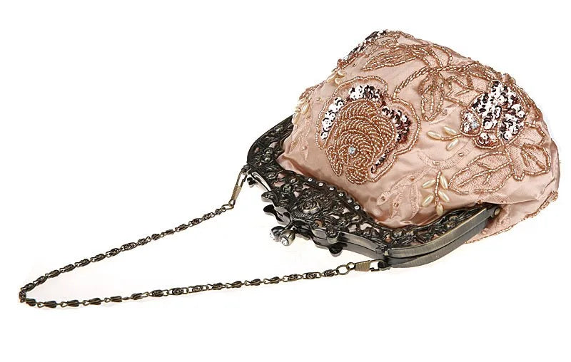 Vintage Beaded Embroidered Evening Handbag