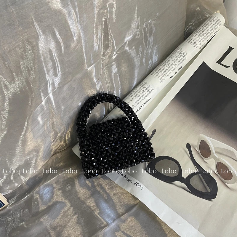 Luxury Fashionable Handcrafted Green Beaded Purse