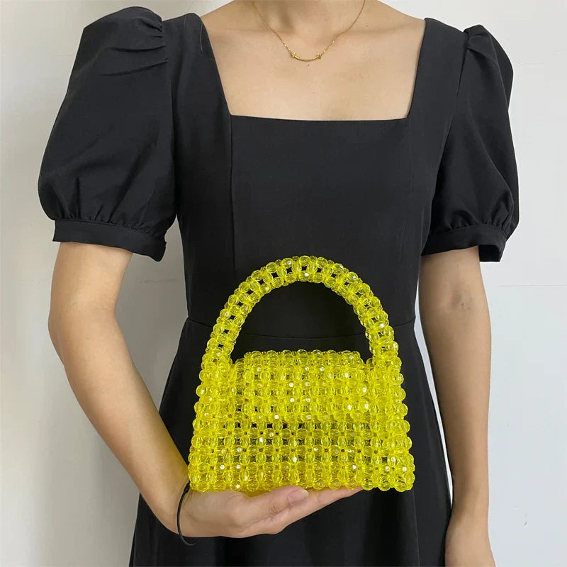 Luxury Fashionable Handcrafted Green Beaded Purse