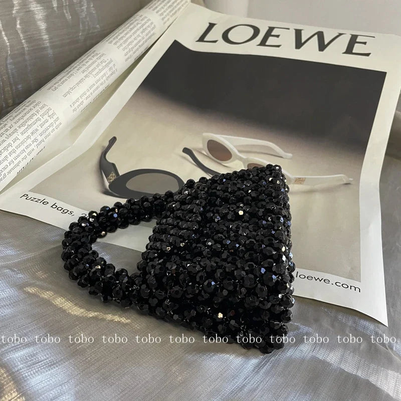 Luxury Fashionable Handcrafted Green Beaded Purse