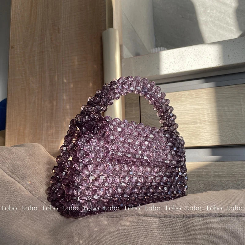 Luxury Fashionable Handcrafted Green Beaded Purse