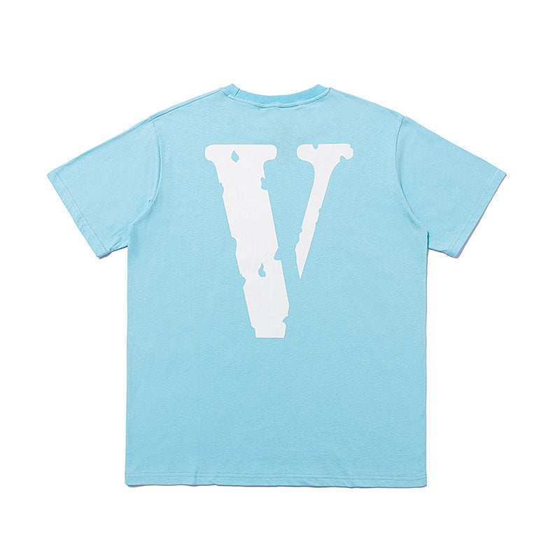Vlone T Shirt Summer Short-Sleeved Girl Pink Short Sleeve Men'S And Women'S T-Shirt