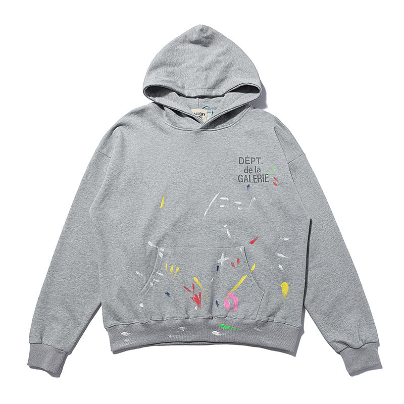 Gallery Dept Hoodie Paint-Splashing Style Graffiti Painted Sweater