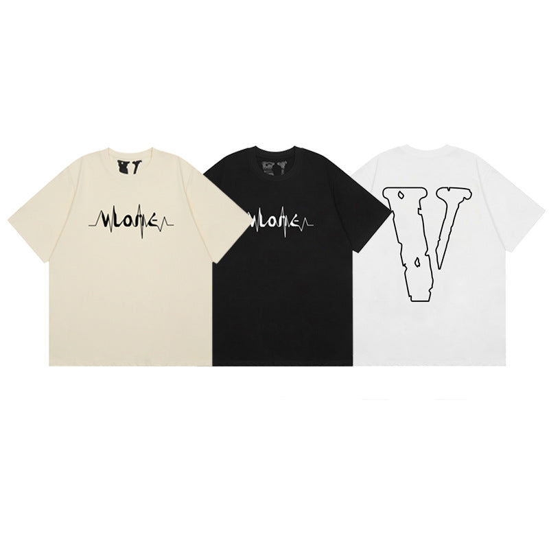Vlone T Shirt Spring/Summer Letter Pattern