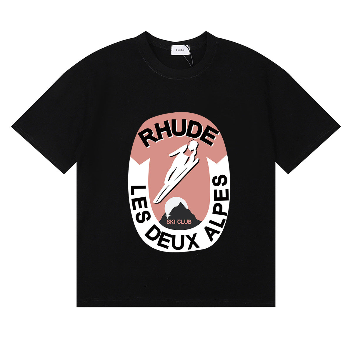 Rhude T Shirt Ski Theme Letter Print Short Sleeve T-Shirt