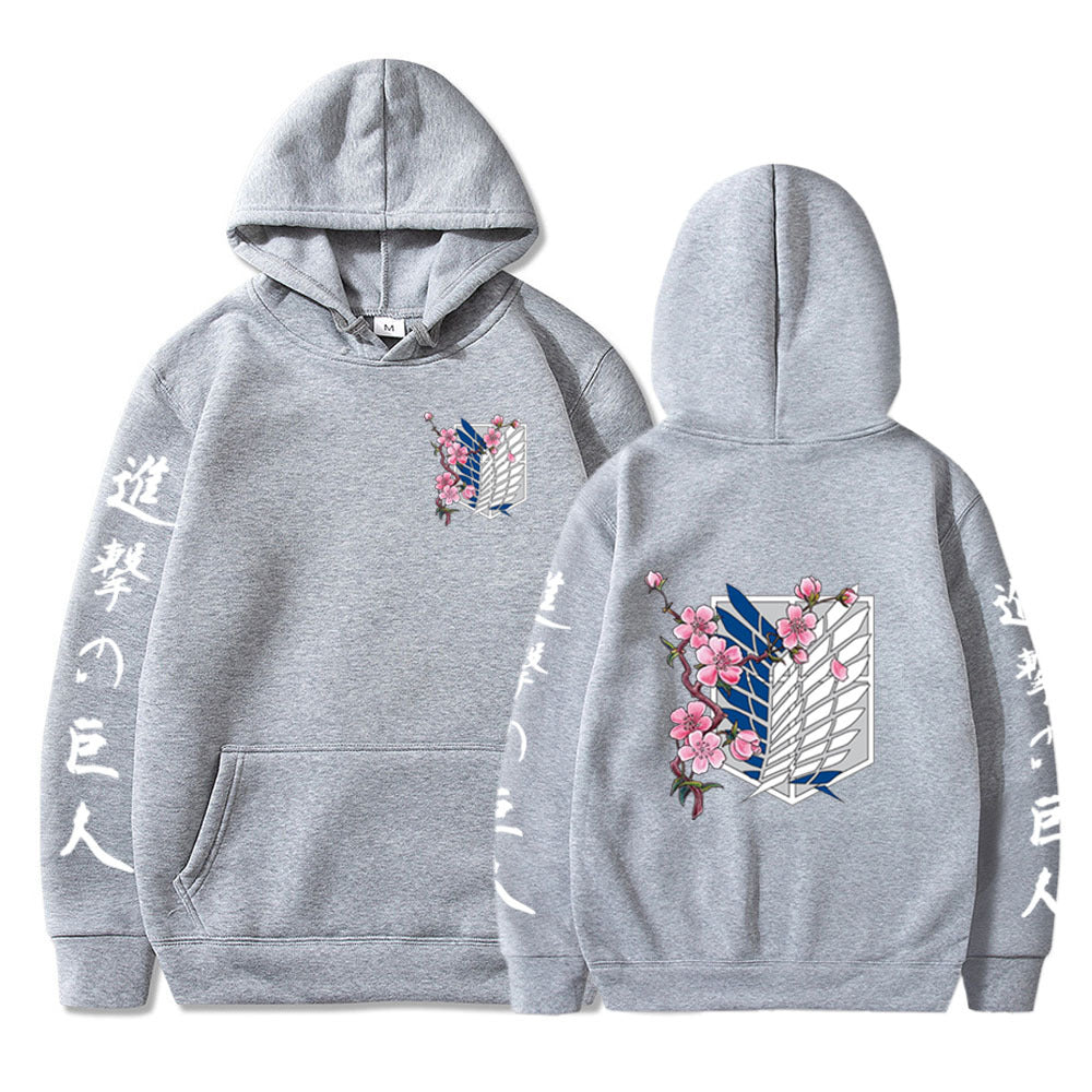 Anime Hoddies Attack on Titan Wing Printed Hoodie Sweatshirt Men's Sweater
