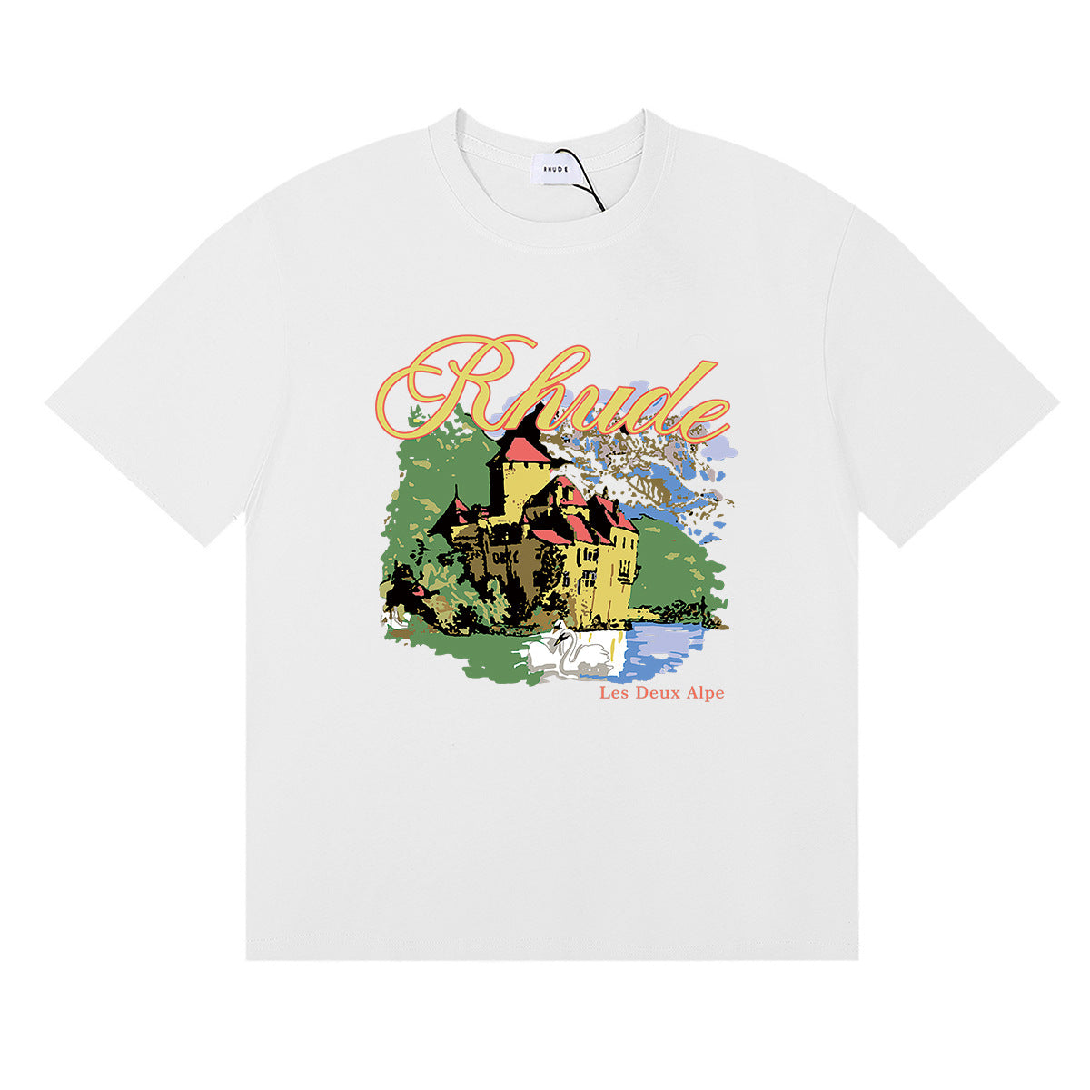 Rhude T Shirt Ski Theme Letter Print Short Sleeve T-Shirt