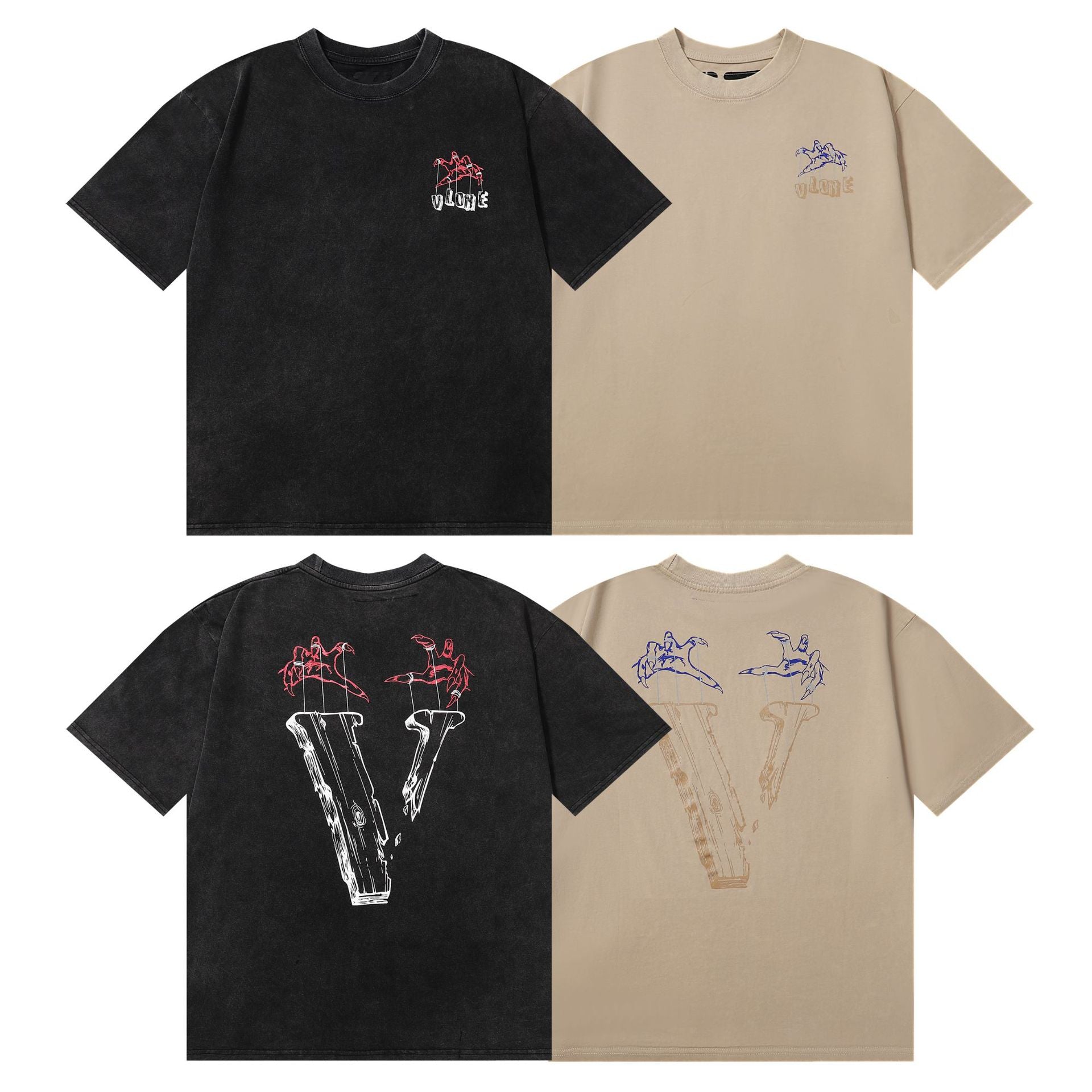 Vlone T Shirt Spring Summer Crew Neck Pullover Short Sleeve