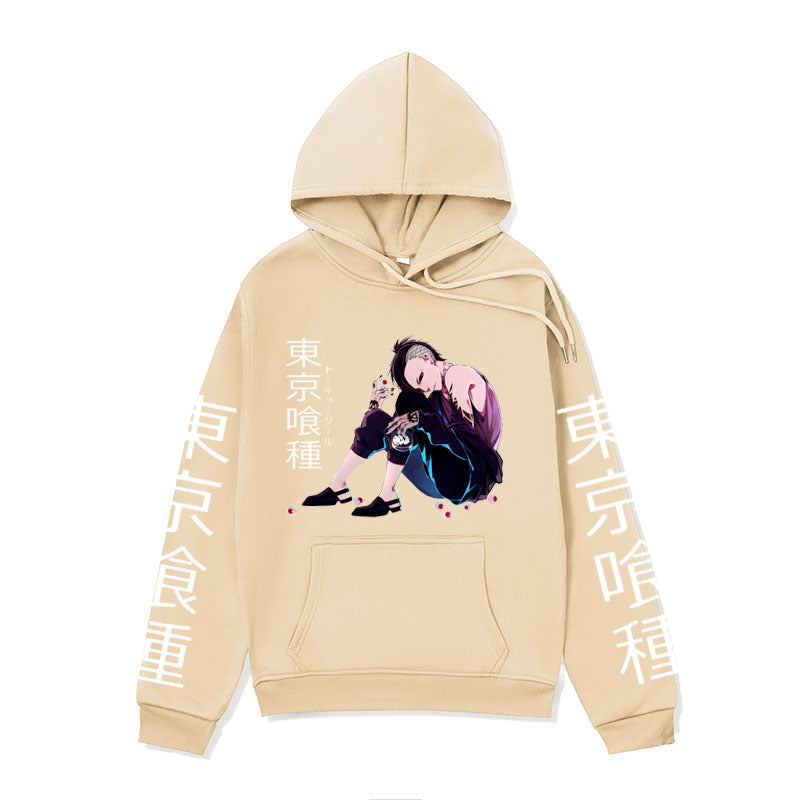 Anime Hoddies Tokyo Food Series Sweater Fleece-Lined Hoodie Fall Winter Coat