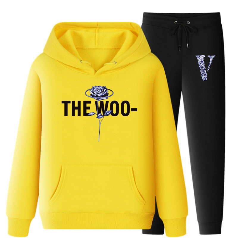 Vlone Hoodie & Pants 2 Piece Set Fall/Winter Hoodie Leisure Sports