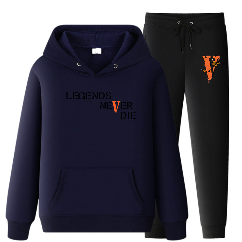 Vlone Hoodie & Pants 2 Piece Set Printing Sweatshirt And Sweatpants Fall Winter Hooded