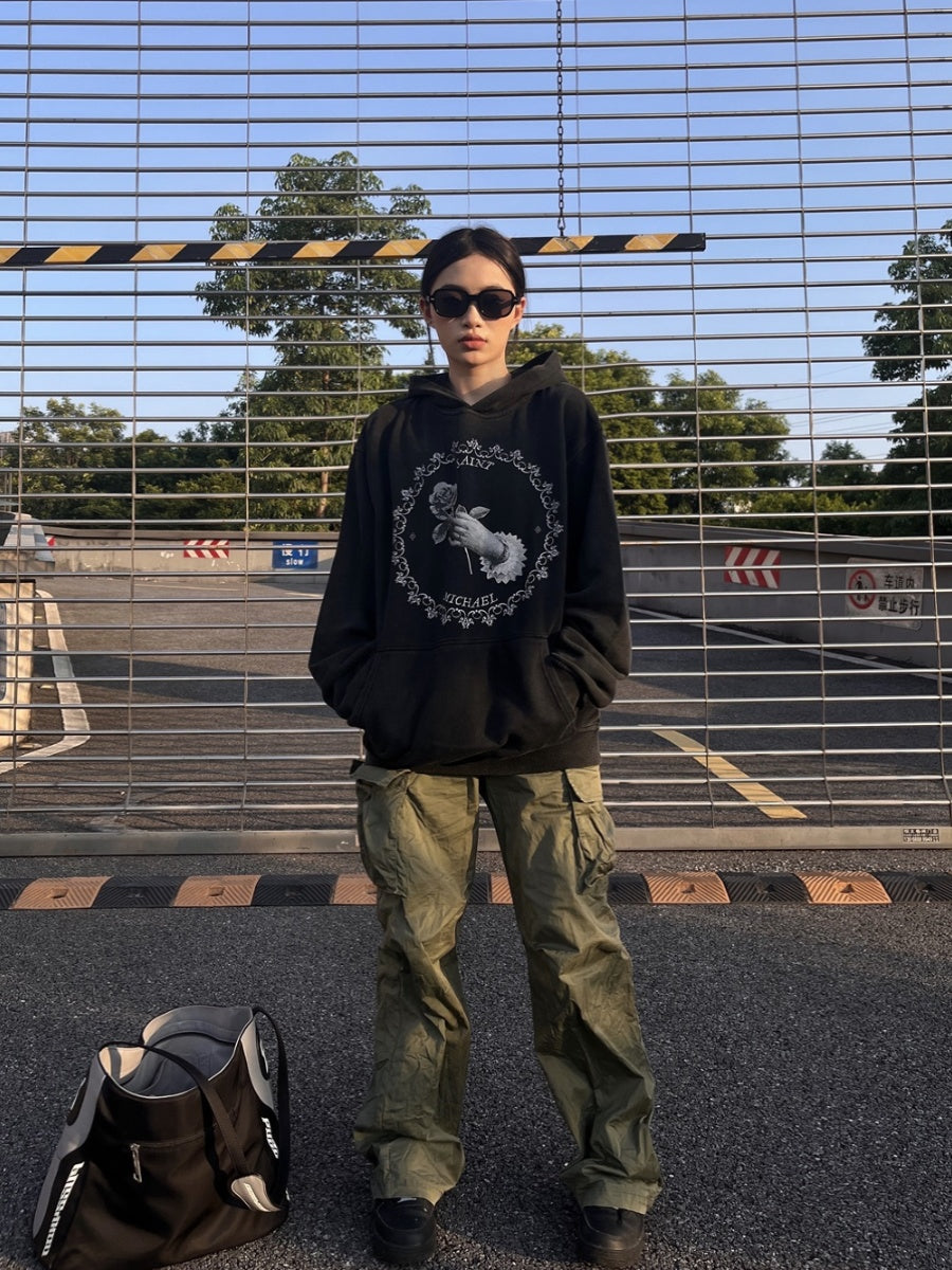 Kanye West Sunday Service Hoodie Fog Vintage Distressed Eagle Printed Hoodie