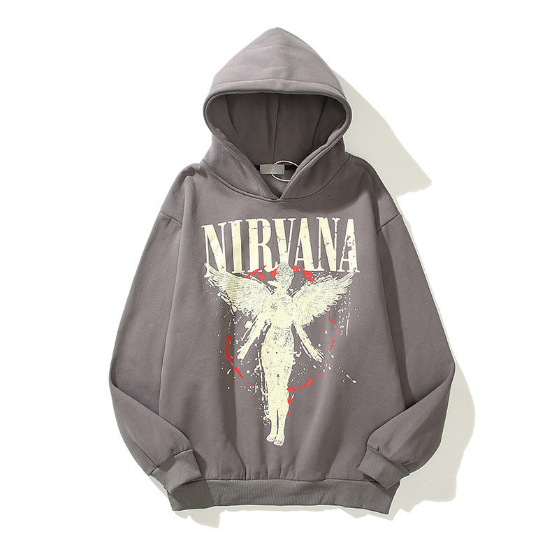 Nirvana Hoodie Rock Angel Printed Hoodie Dark Series Hip Hop Retro
