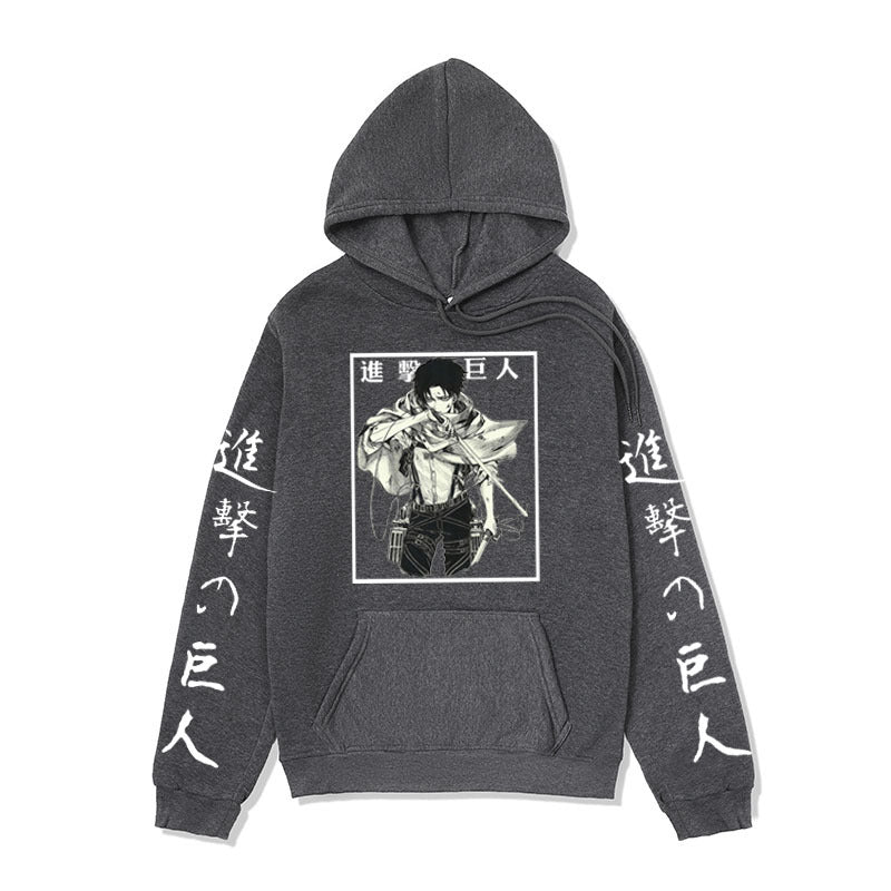 Anime Hoddies Autumn and Winter Fleece-Lined Hoodie Sun Man Attack on Titan Series Hoodie