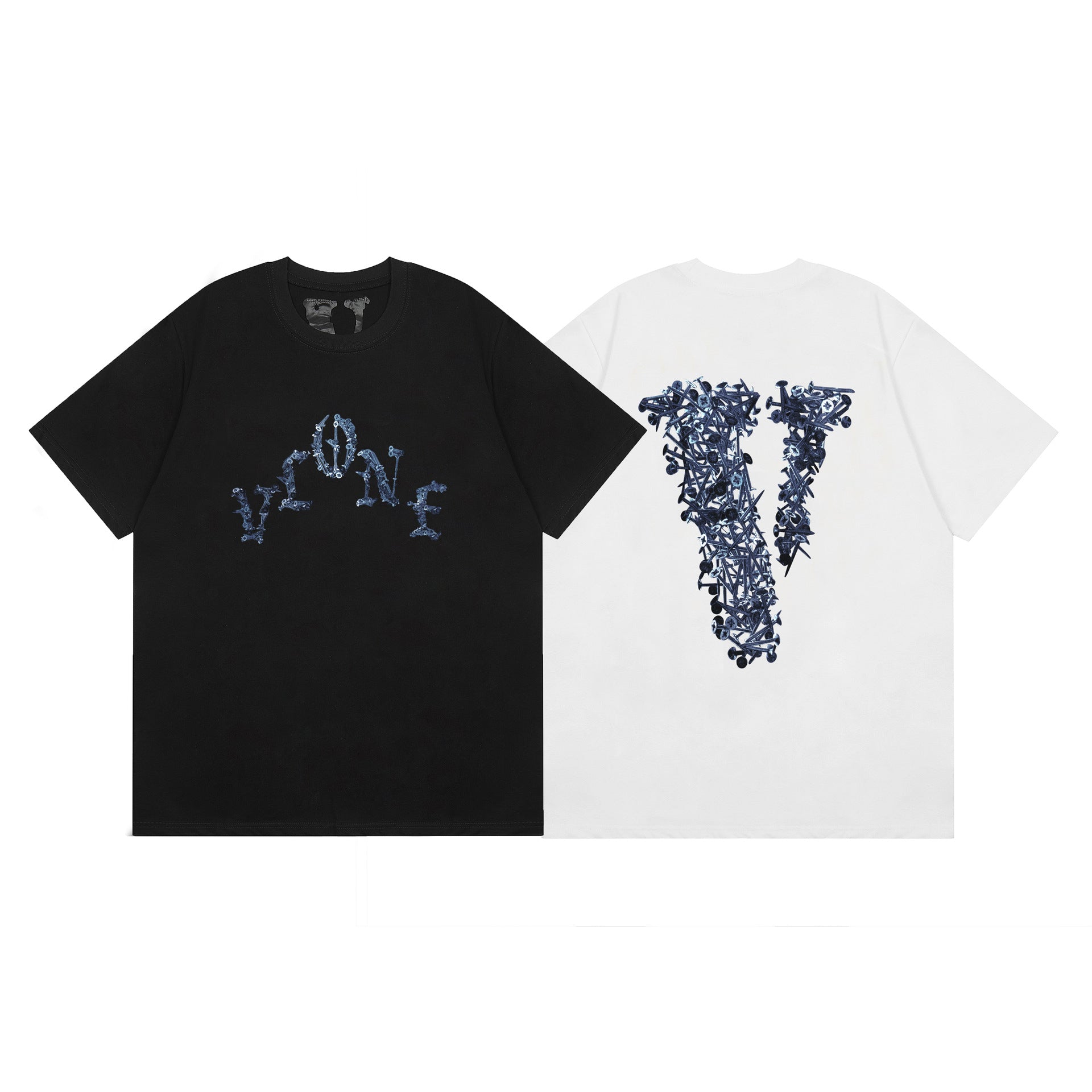 Vlone T Shirt Spring Summer Nails Big V Pattern