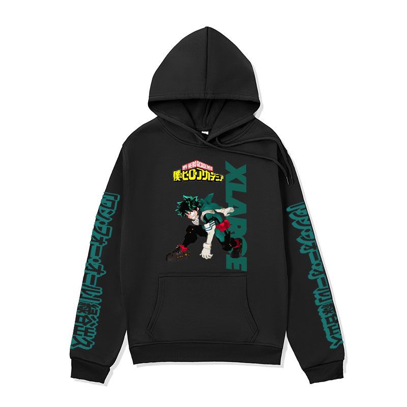 Anime Hoddies My Hero Academia Sweater Midoriya Izuku Series Hoodie Autumn and Winter Fleece-Lined
