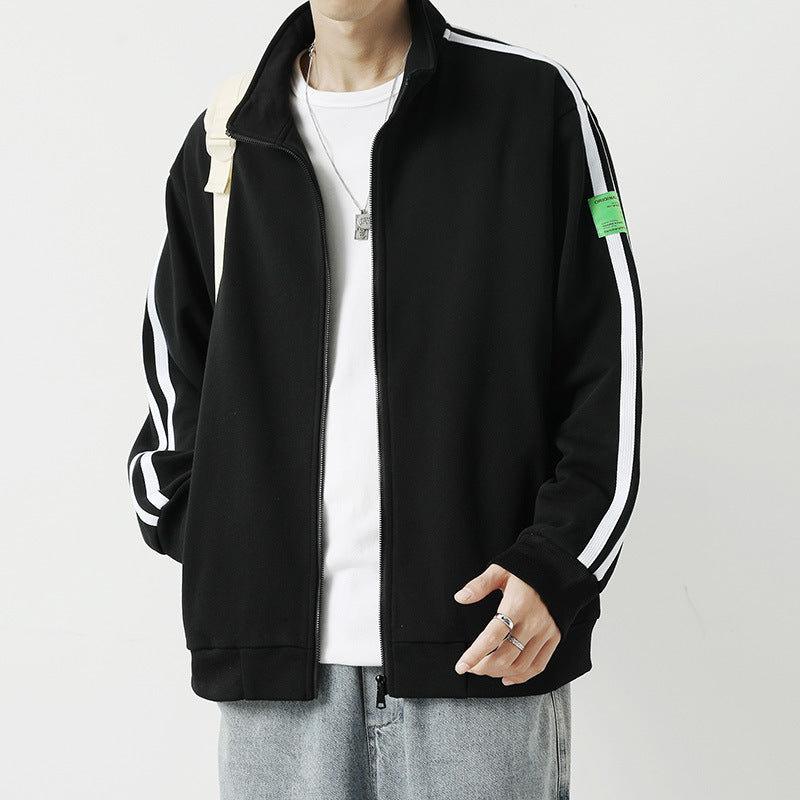 Men Hoodie Spring and Autumn Heavy Japanese Wide Version Tup Cardigan Stand Collar Sweater