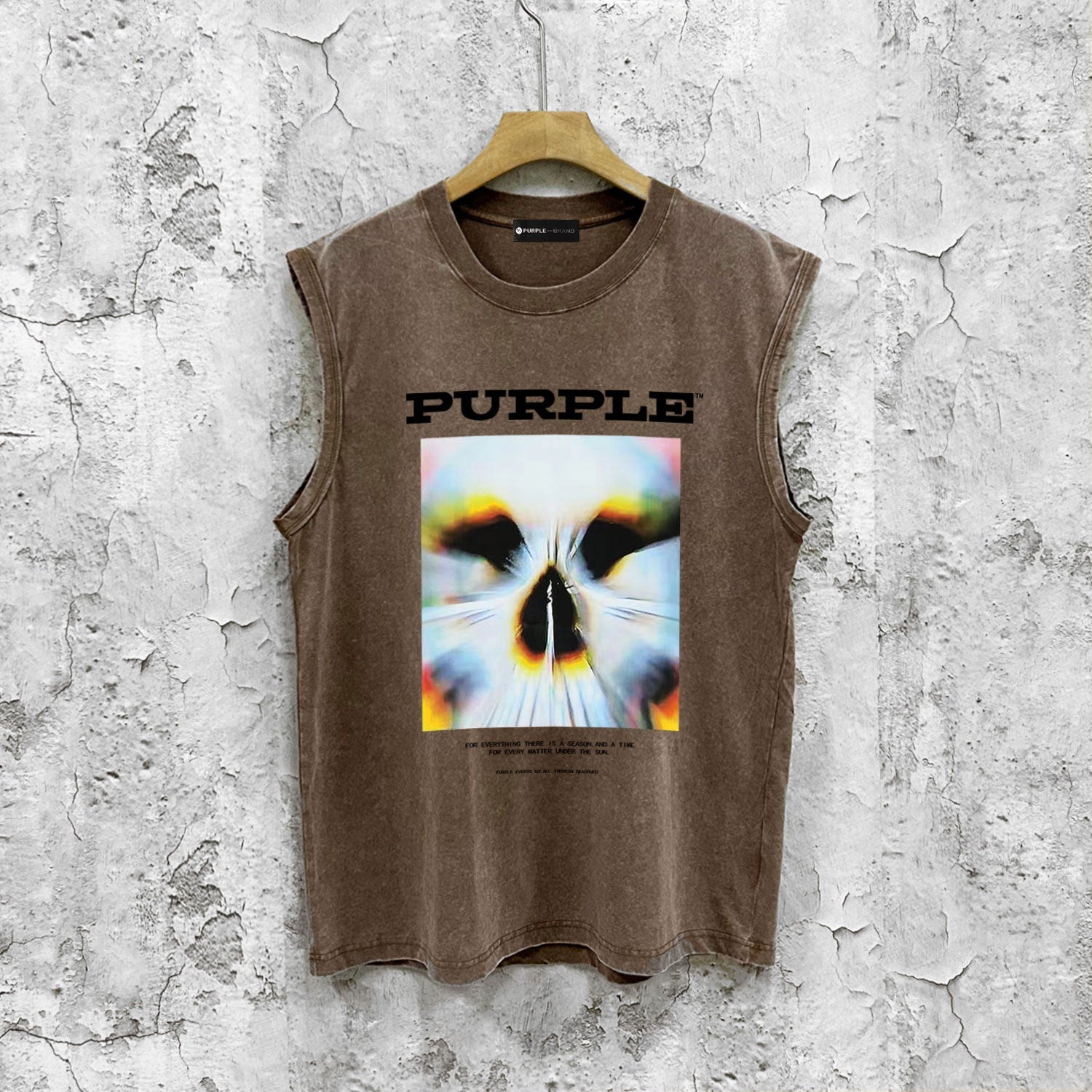 Purple Brand Distressed Tank T Shirts Distressed Sleeveless T-shirt Vest