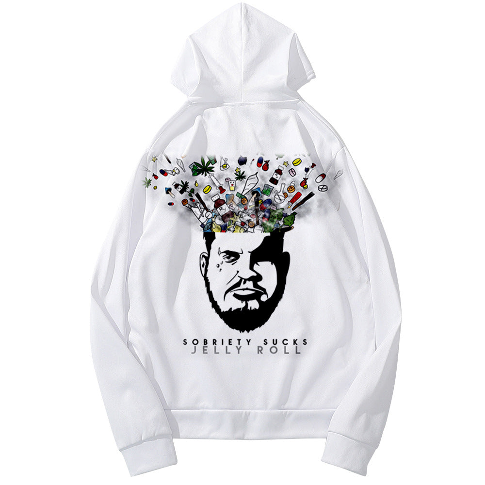 Jelly Roll Hoodie 3d Printed Zipper Hooded Men'S Women'S Pullover