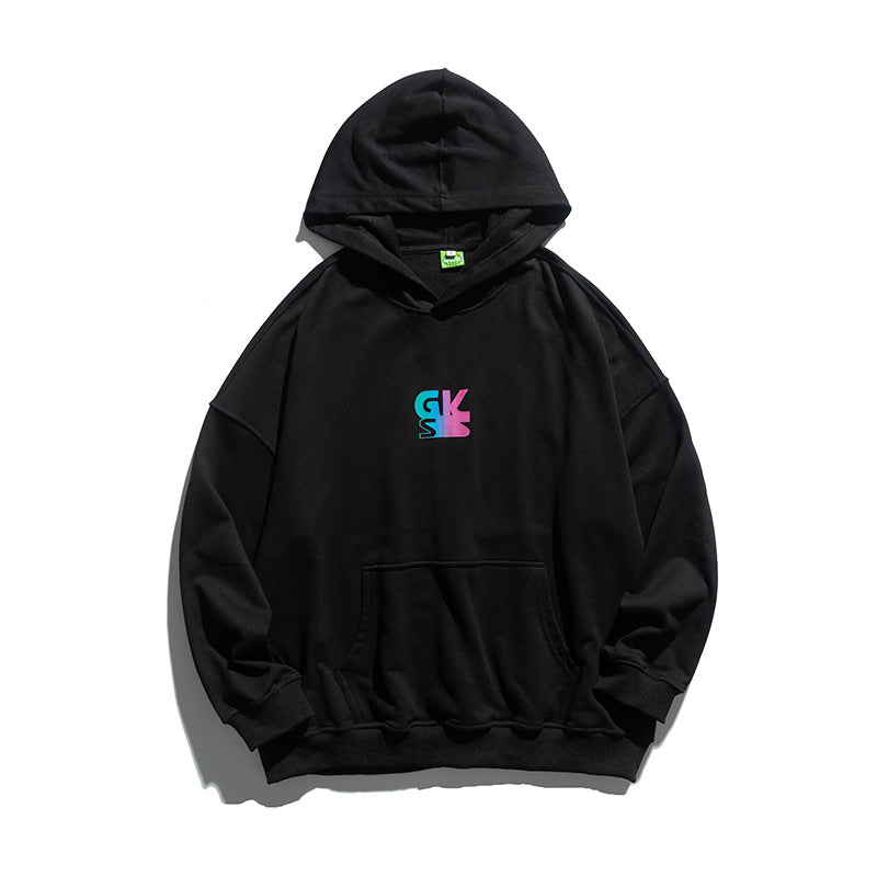 Man Fall Outfis Clothes Vintage Autumn Letters Printed Hoodie Men's Loose Casual Couple Bottoming Shirt