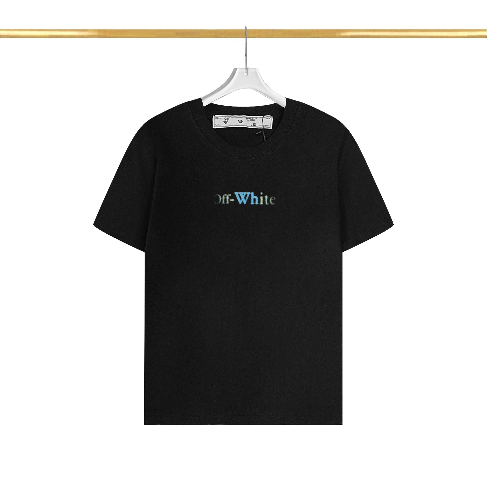 Off White T Shirts OW Color Matching Arrow Pattern Crew Neck Pullover Short Sleeves