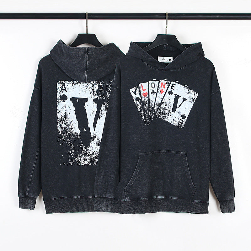 Vlone Hoodie V playing card pattern