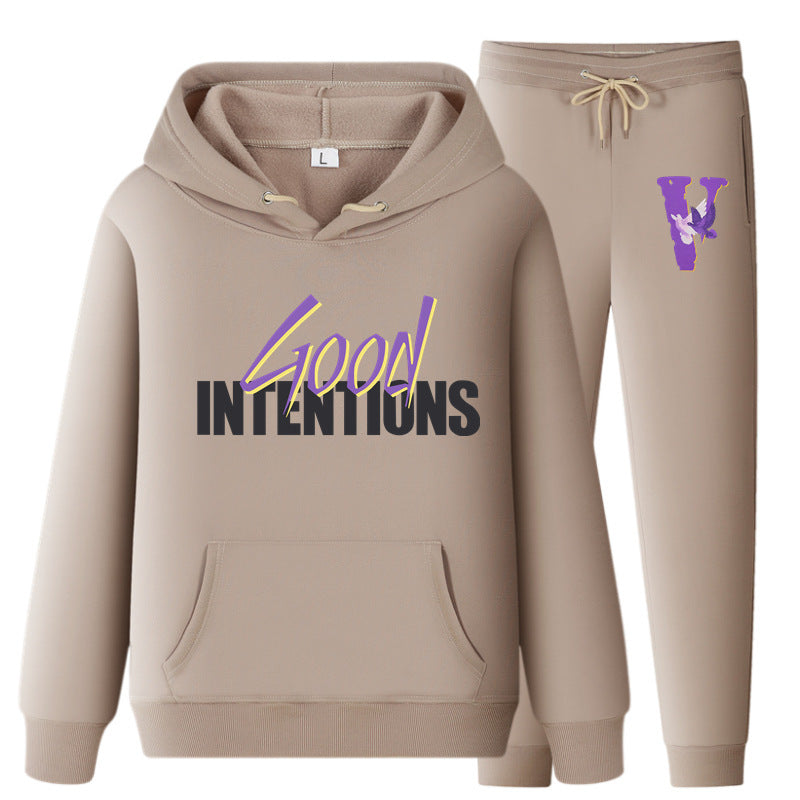 Vlone Hoodie & Pants 2 Piece Set Hooded Sweater Men And Women Loose