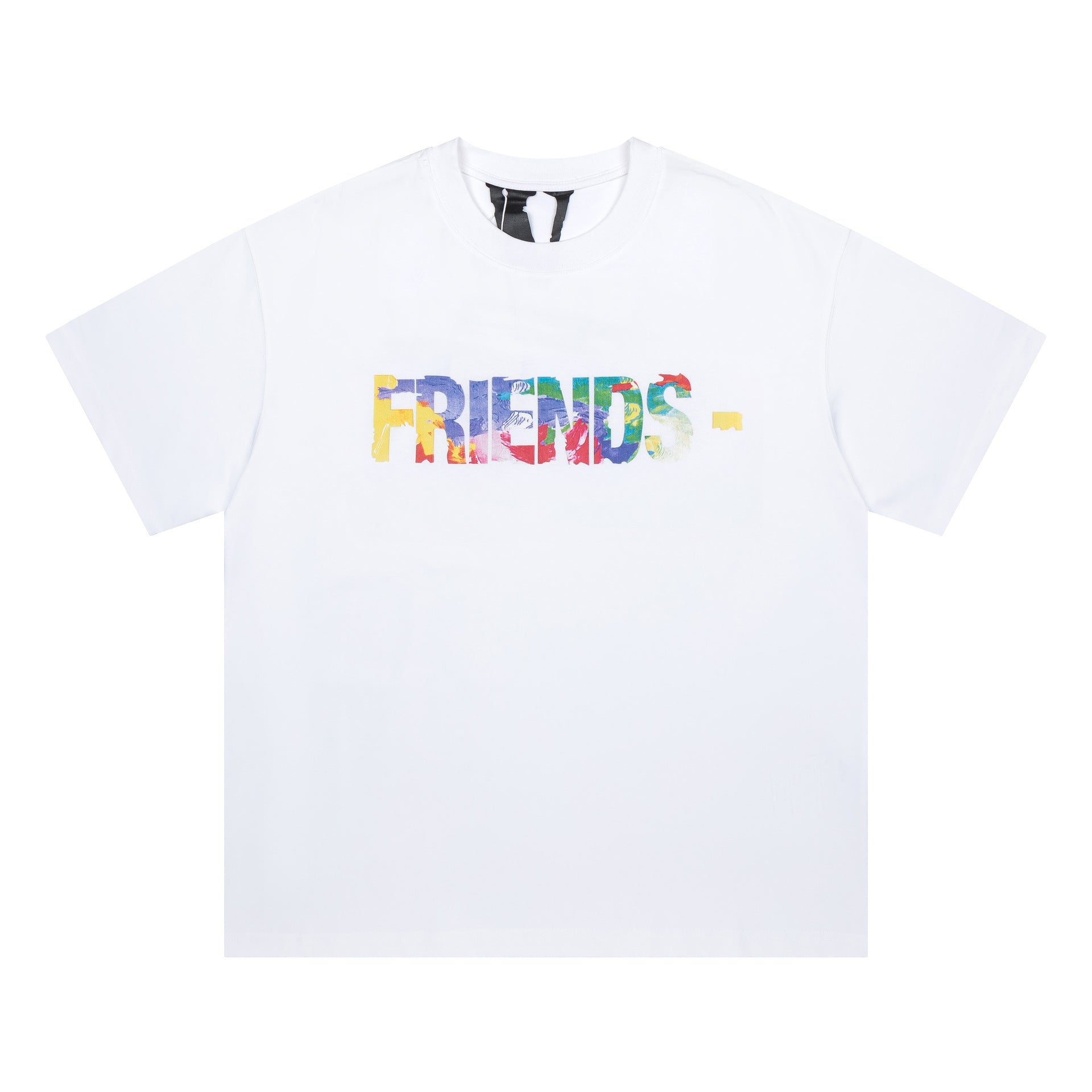 Vlone T Shirt Spring Summer Color Big V Letter Crew Neck