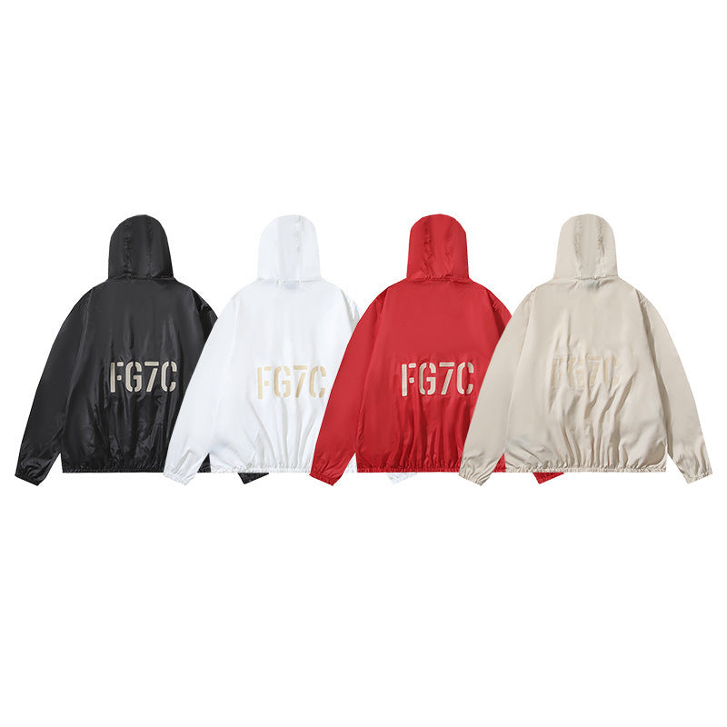 Fog Fear of God Hooded Sun Protection Shirt Casual Sun Protection Clothing Letter Hoodie