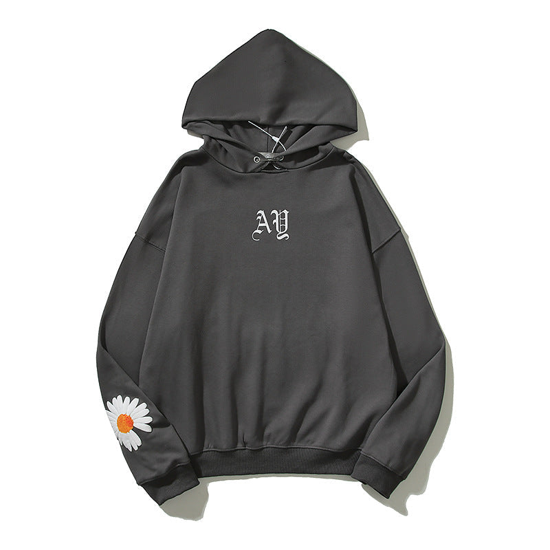 Kanye West Sunday Service Hoodie Autumn Winter Retro Distressed Little Daisy Hooded Sweater Terry