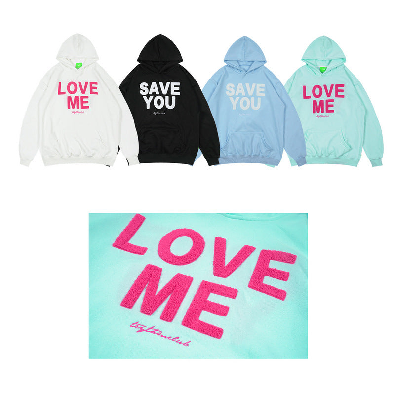 Man Fall Outfits Vintage Casual Hoodie Letter Hip Hop Hooded Sweater