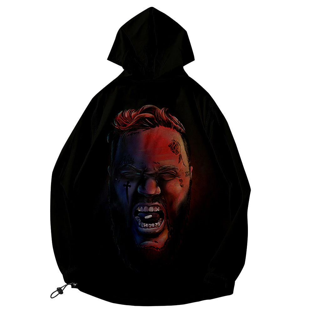Jelly Roll Hoodie 3d Printing Thin Trench Coat