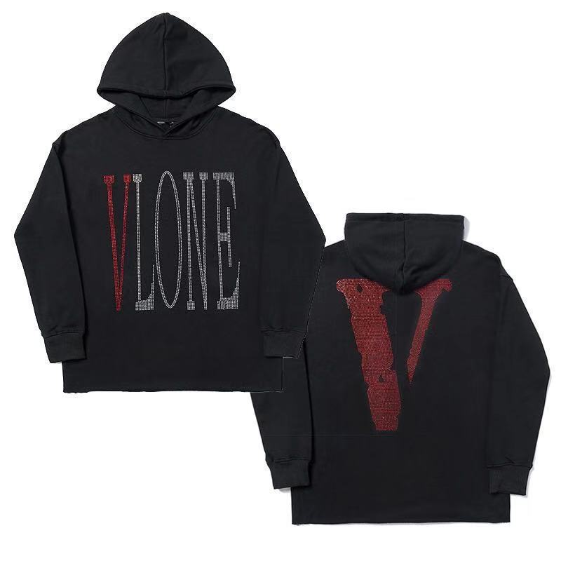 Vlone Hoodie Hoodie Hip Hop Back Red Big V Hoodie