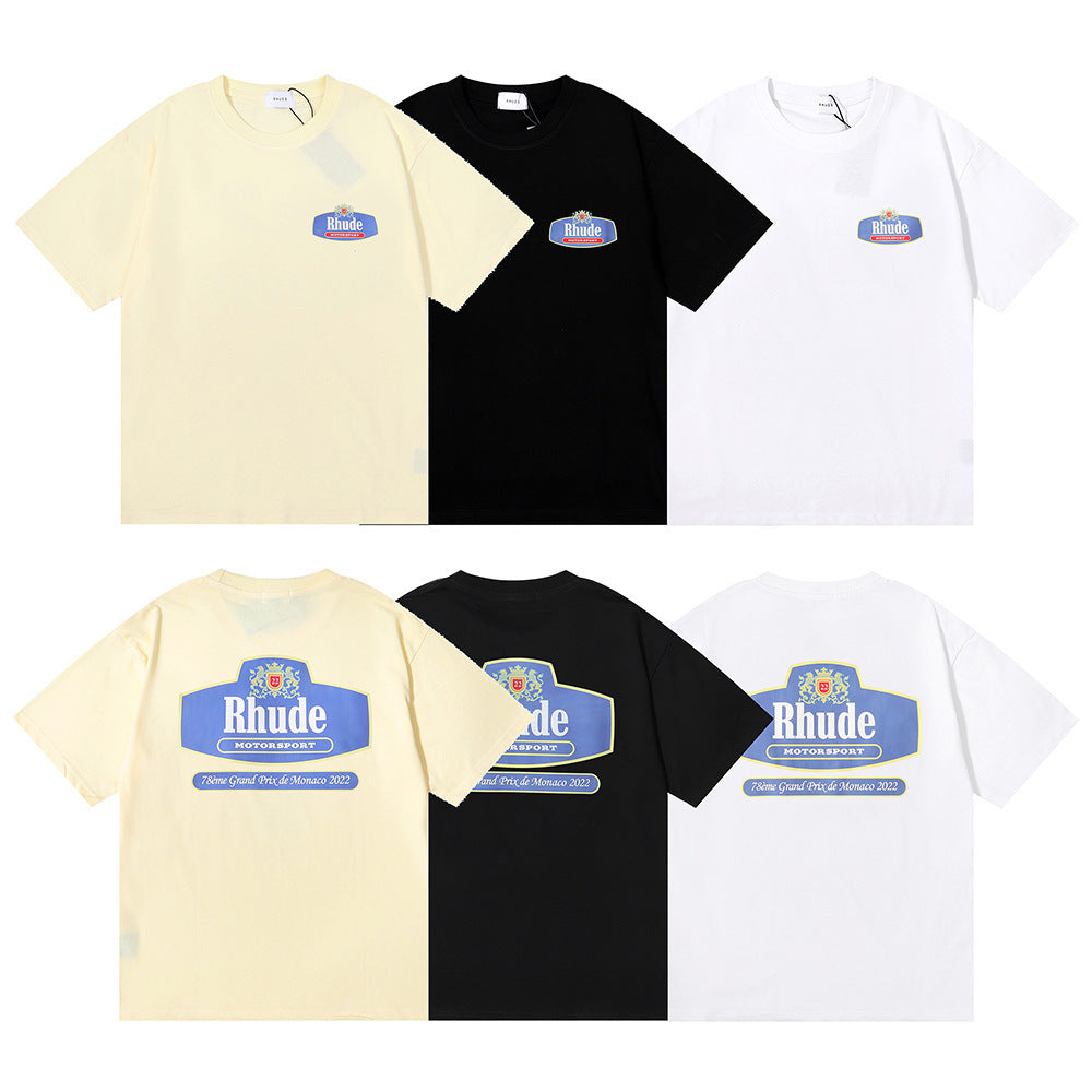 Rhude T Shirt Micro Logo Letter Badge Printed Short Sleeve T-Shirt
