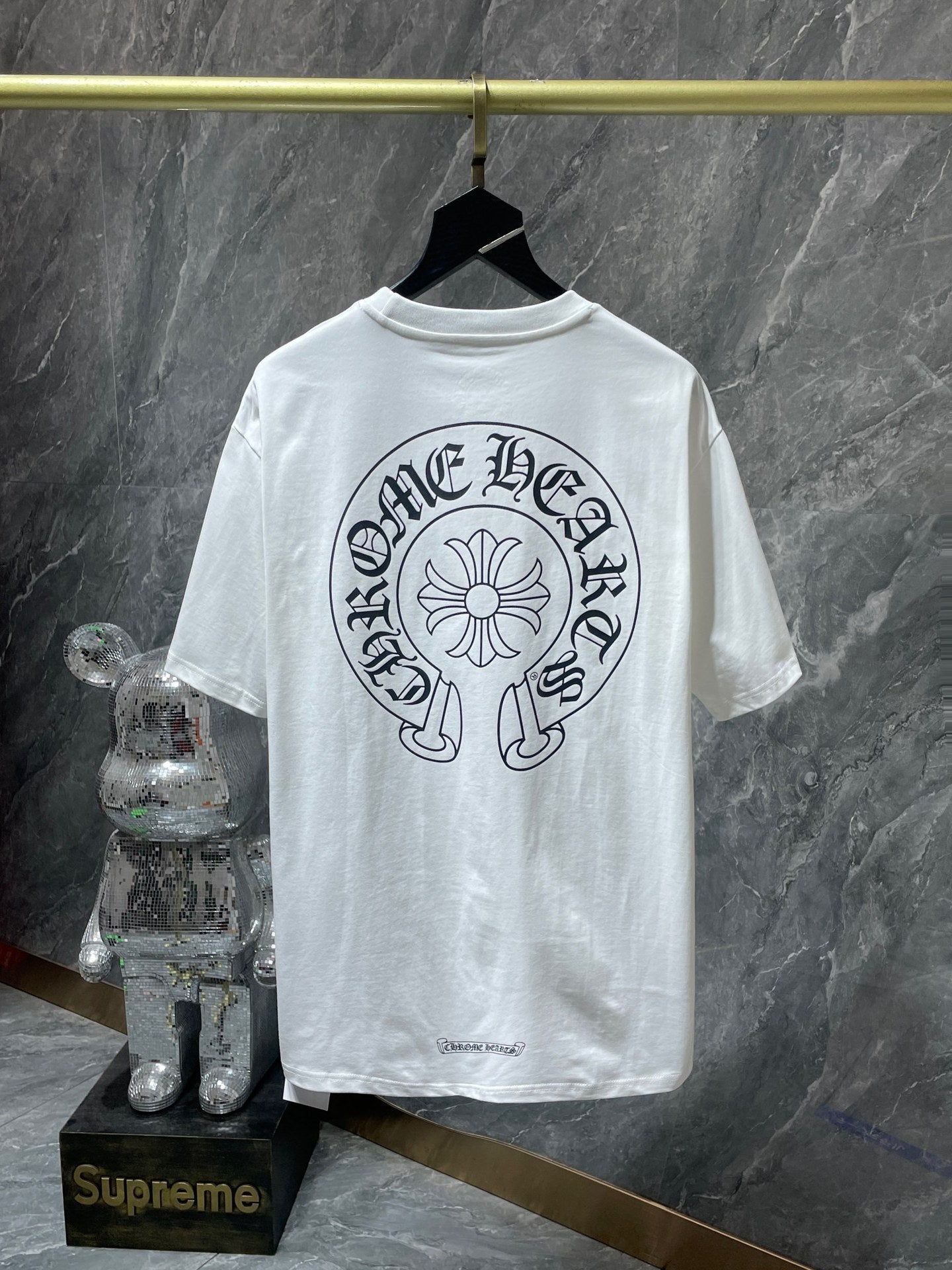 CHH Chrome Hearts T Shirts Big Horseshoe Cruciate Flower Sanskrit Short Sleeve T-shirt